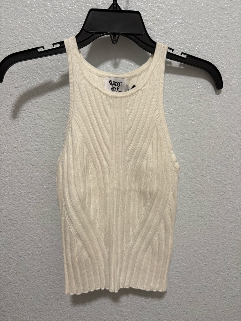 New Princess Polly Ishita Knit Top Tank Sz S-M In White MSRP:$68
